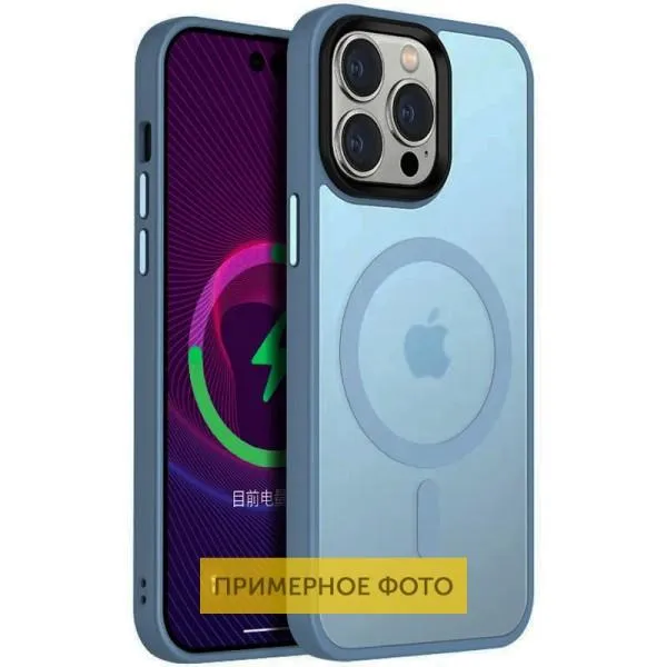 TPU+PC чехол Metal Buttons with MagSafe Colorful для Apple iPhone 16 Plus (6.7") — Голубой — фото 2 TPU+PC чехол Metal Buttons with MagSafe Colorful для Apple iPhone 16 Plus (6.7") — Голубой — фото 2
