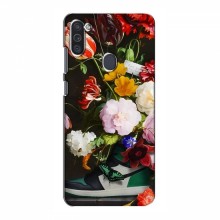 Брендновые Чехлы для Samsung Galaxy M11 - (PREMIUMPrint) Nike цветы - купить на Floy.com.ua