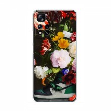 Брендновые Чехлы для Xiaomi Redmi Note 11 Pro Plus - (PREMIUMPrint) Nike цветы - купить на Floy.com.ua