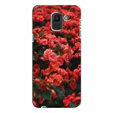 Чехлы с Цветами для Samsung J6 2018 (VPrint) Цветы красные - купить на Floy.com.ua