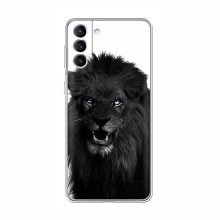 Чехлы с картинками животных Samsung Galaxy S21 Черный ЛЕВ - купить на Floy.com.ua
