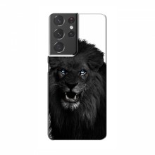 Чехлы с картинками животных Samsung Galaxy S21 Plus Черный ЛЕВ - купить на Floy.com.ua