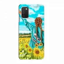 Чехлы для Samsung Galaxy A03s - с картинкой (Модные) (AlphaPrint) Девушка на поле - купить на Floy.com.ua