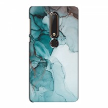 Чехол для Nokia 6 2018 - с принтом (Дизайнерские) (AlphaPrint) Бирюзовый мрамор - купить на Floy.com.ua