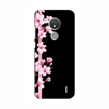 Чехол для Nokia C21 - с принтом (Дизайнерские) (AlphaPrint) Розы на черном - купить на Floy.com.ua