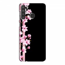 Чехол для Samsung Galaxy A21 (A215) - с принтом (Дизайнерские) (AlphaPrint) Розы на черном - купить на Floy.com.ua