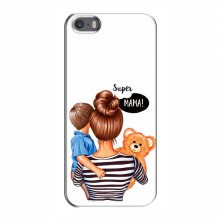 Чехол для iPhone 5 / 5s / SE (AlphaPrint) с печатью (ПРОЗРАЧНЫЙ ФОН) Мама и сын - купить на Floy.com.ua