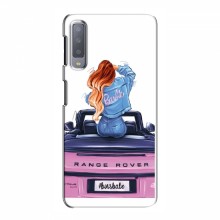 Чехол для Samsung A7-2018, A750 (AlphaPrint) с печатью (ПРОЗРАЧНЫЙ ФОН) Девушка на машине - купить на Floy.com.ua