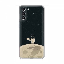 Чехол для Samsung Galaxy S21 (AlphaPrint) с печатью (ТОП продаж) Космонавт на луне - купить на Floy.com.ua