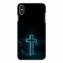 Чехол для iPhone Xs - (Христианские) (AlphaPrint) Крест-синий - купить на Floy.com.ua