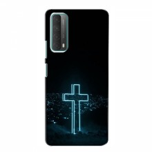 Чехол для Huawei P Smart 2021 - (Христианские) (AlphaPrint) Крест-синий - купить на Floy.com.ua