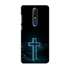 Чехол для Nokia 5.1 Plus (X5) - (Христианские) (AlphaPrint) Крест-синий - купить на Floy.com.ua