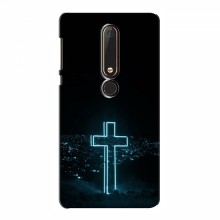 Чехол для Nokia 6 2018 - (Христианские) (AlphaPrint) Крест-синий - купить на Floy.com.ua