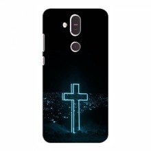Чехол для Nokia 8.1 - (Христианские) (AlphaPrint) Крест-синий - купить на Floy.com.ua
