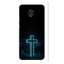 Чехол для Nokia C10 - (Христианские) (AlphaPrint) Крест-синий - купить на Floy.com.ua