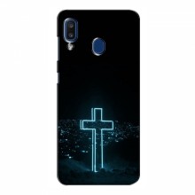 Чехол для Samsung Galaxy A20 2019 (A205F) - (Христианские) (AlphaPrint) Крест-синий - купить на Floy.com.ua