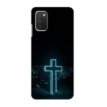 Чехол для Samsung Galaxy A03s - (Христианские) (AlphaPrint) Крест-синий - купить на Floy.com.ua