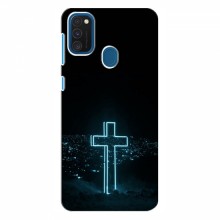 Чехол для Samsung Galaxy A21s - (Христианские) (AlphaPrint) Крест-синий - купить на Floy.com.ua