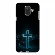 Чехол для Samsung A6 2018, A600F - (Христианские) (AlphaPrint) Крест-синий - купить на Floy.com.ua