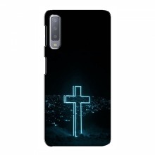 Чехол для Samsung A7-2018, A750 - (Христианские) (AlphaPrint) Крест-синий - купить на Floy.com.ua