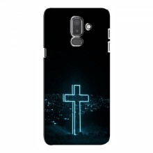 Чехол для Samsung J8-2018, J810 - (Христианские) (AlphaPrint) Крест-синий - купить на Floy.com.ua
