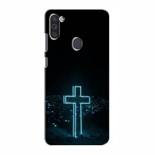 Чехол для Samsung Galaxy M11 - (Христианские) (AlphaPrint) Крест-синий - купить на Floy.com.ua