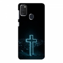 Чехол для Samsung Galaxy M21 - (Христианские) (AlphaPrint) Крест-синий - купить на Floy.com.ua