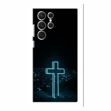 Чехол для Samsung Galaxy S22 Ultra - (Христианские) (AlphaPrint) Крест-синий - купить на Floy.com.ua