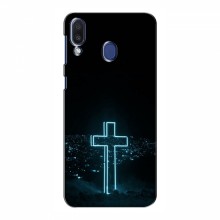 Чехол для Samsung Galaxy M20 - (Христианские) (AlphaPrint) Крест-синий - купить на Floy.com.ua