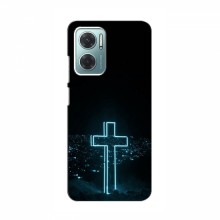 Чехол для Xiaomi Redmi Note 11E - (Христианские) (AlphaPrint) Крест-синий - купить на Floy.com.ua