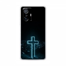 Чехол для Xiaomi 11T - (Христианские) (AlphaPrint) Крест-синий - купить на Floy.com.ua