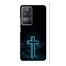 Чехол для Xiaomi POCO F4 (5G) - (Христианские) (AlphaPrint) Крест-синий - купить на Floy.com.ua