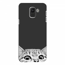 Чехол на Samsung J6 2018 с Котами (VPrint) Выглядывает кот снизу - купить на Floy.com.ua