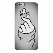 Чехол с принтом для iPhone 6 Plus / 6s Plus (AlphaPrint - Знак сердечка) Серый фон - купить на Floy.com.ua