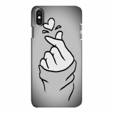Чехол с принтом для iPhone Xs (AlphaPrint - Знак сердечка) Серый фон - купить на Floy.com.ua
