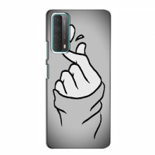 Чехол с принтом для Huawei P Smart 2021 (AlphaPrint - Знак сердечка) Серый фон - купить на Floy.com.ua