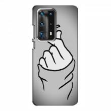Чехол с принтом для Huawei P40 (AlphaPrint - Знак сердечка) Серый фон - купить на Floy.com.ua