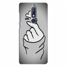 Чехол с принтом для Nokia 5.1 (AlphaPrint - Знак сердечка) Серый фон - купить на Floy.com.ua