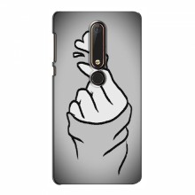Чехол с принтом для Nokia 6 2018 (AlphaPrint - Знак сердечка) Серый фон - купить на Floy.com.ua