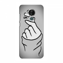 Чехол с принтом для Nokia C30 (AlphaPrint - Знак сердечка) Серый фон - купить на Floy.com.ua