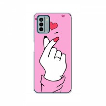 Чехол с принтом для Nokia G22 (AlphaPrint - Знак сердечка) - купить на Floy.com.ua