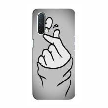Чехол с принтом для OnePlus Nord CE 5G (AlphaPrint - Знак сердечка) Серый фон - купить на Floy.com.ua