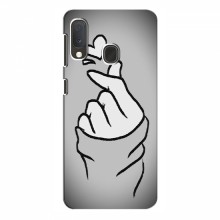 Чехол с принтом для Samsung Galaxy A20e (AlphaPrint - Знак сердечка) Серый фон - купить на Floy.com.ua