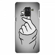 Чехол с принтом для Samsung A8, A8 2018, A530F (AlphaPrint - Знак сердечка) Серый фон - купить на Floy.com.ua