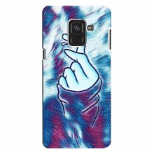 Чехол с принтом для Samsung A8, A8 2018, A530F (AlphaPrint - Знак сердечка) Бирюзовый фон - купить на Floy.com.ua