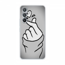 Чехол с принтом для Samsung Galaxy A34 (AlphaPrint - Знак сердечка) Серый фон - купить на Floy.com.ua