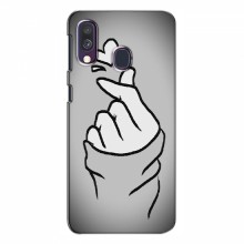 Чехол с принтом для Samsung Galaxy A40 2019 (A405F) (AlphaPrint - Знак сердечка) Серый фон - купить на Floy.com.ua