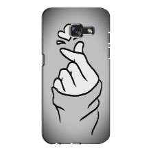 Чехол с принтом для Samsung A5 2017, A520, A520F (AlphaPrint - Знак сердечка) Серый фон - купить на Floy.com.ua
