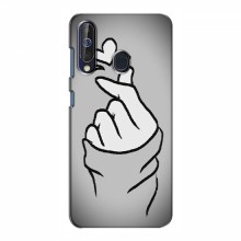 Чехол с принтом для Samsung Galaxy A60 2019 (A605F) (AlphaPrint - Знак сердечка) Серый фон - купить на Floy.com.ua