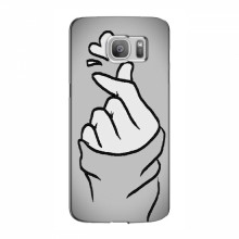 Чехол с принтом для Samsung S7 Еdge, G935 (AlphaPrint - Знак сердечка) Серый фон - купить на Floy.com.ua